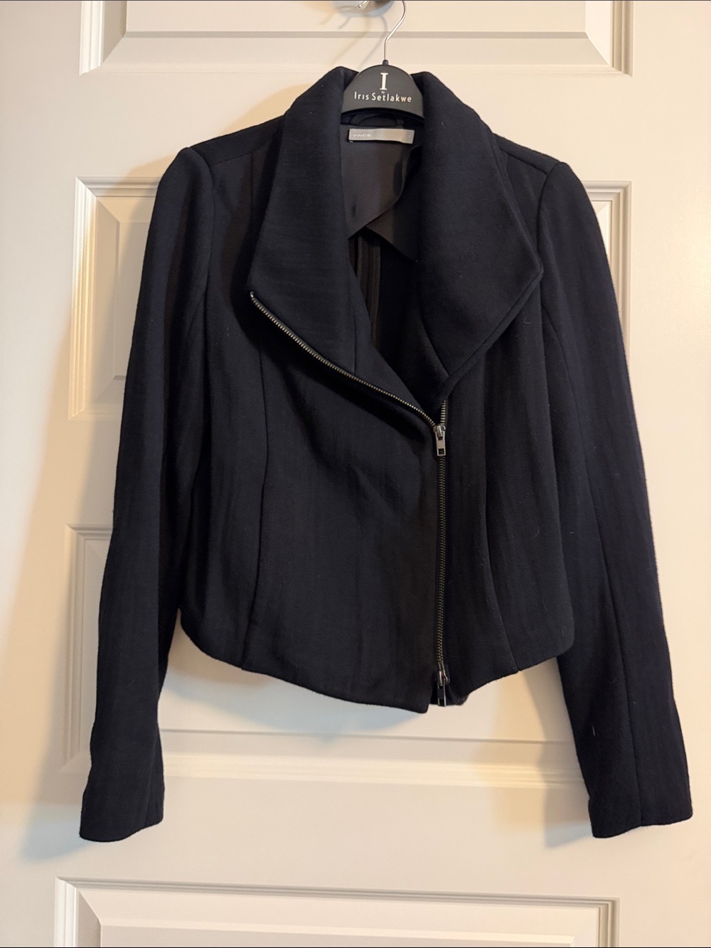 Vince Black Asymmetrical Zip Blazer Jacket